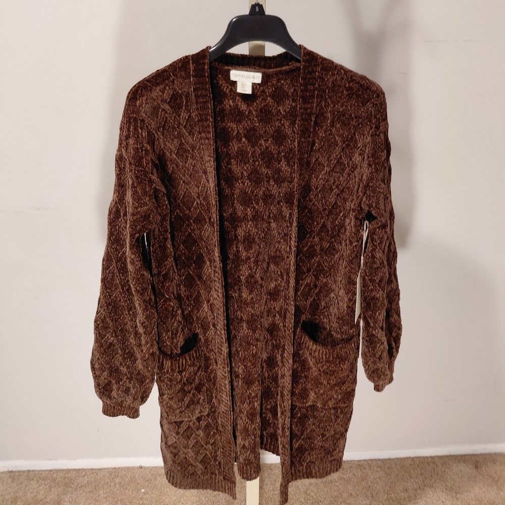 Cynthia Rowley Brown Textured Cardigan